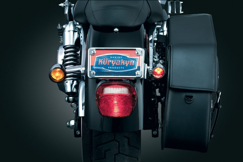 Kuryakyn Chrome License Plate Turn Signal & Marker Light Mount Relocator Kit