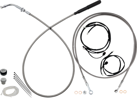 FBI EZ Install Upper Clutch Kit - Full Length for 2015-2026 H-D Touring - FLH/X '23-'26 / Braided Stainless Steel/Chrome / 16"