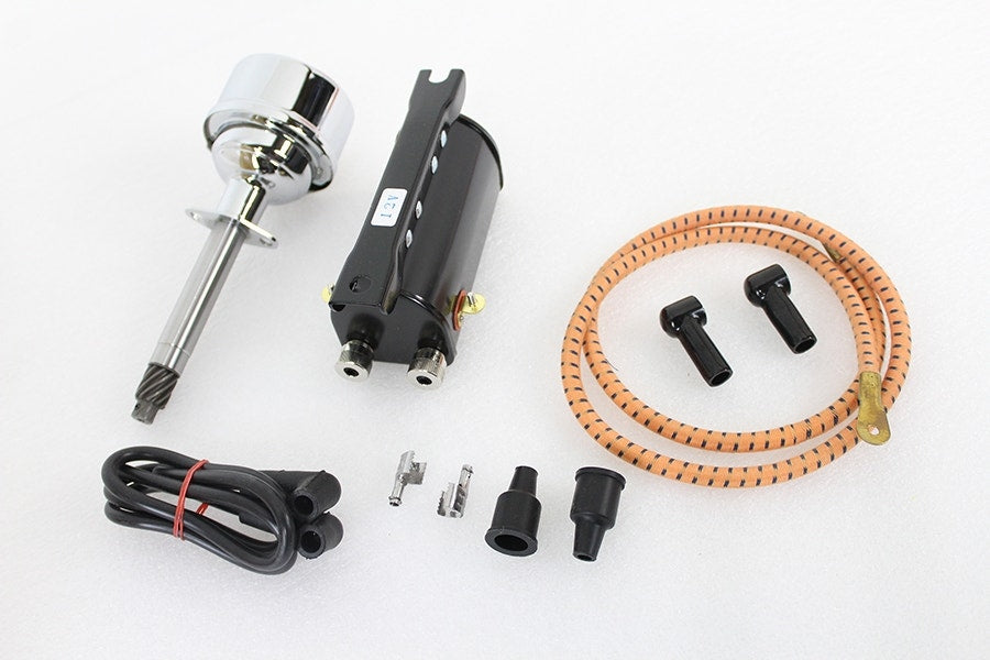 V-Twin 32-1505 12 Volt Automatic Advance Distributor & Coil Kit Harley '48-'60