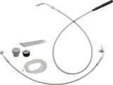 FBI EZ Install Upper Clutch Kit - Quick Connect for 2021-2026 H-D Touring - FLTR '23-'26 / Braided Stainless Steel/Chrome / 14"