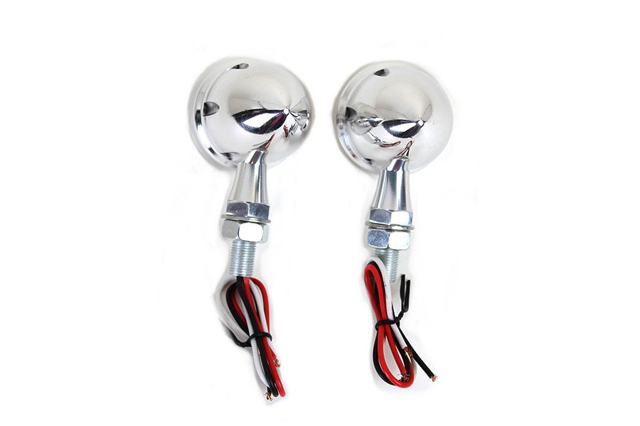 V-Twin 33-1651 Led Bullet Turn Signal Set Polished With Red Lens Harley & Custom