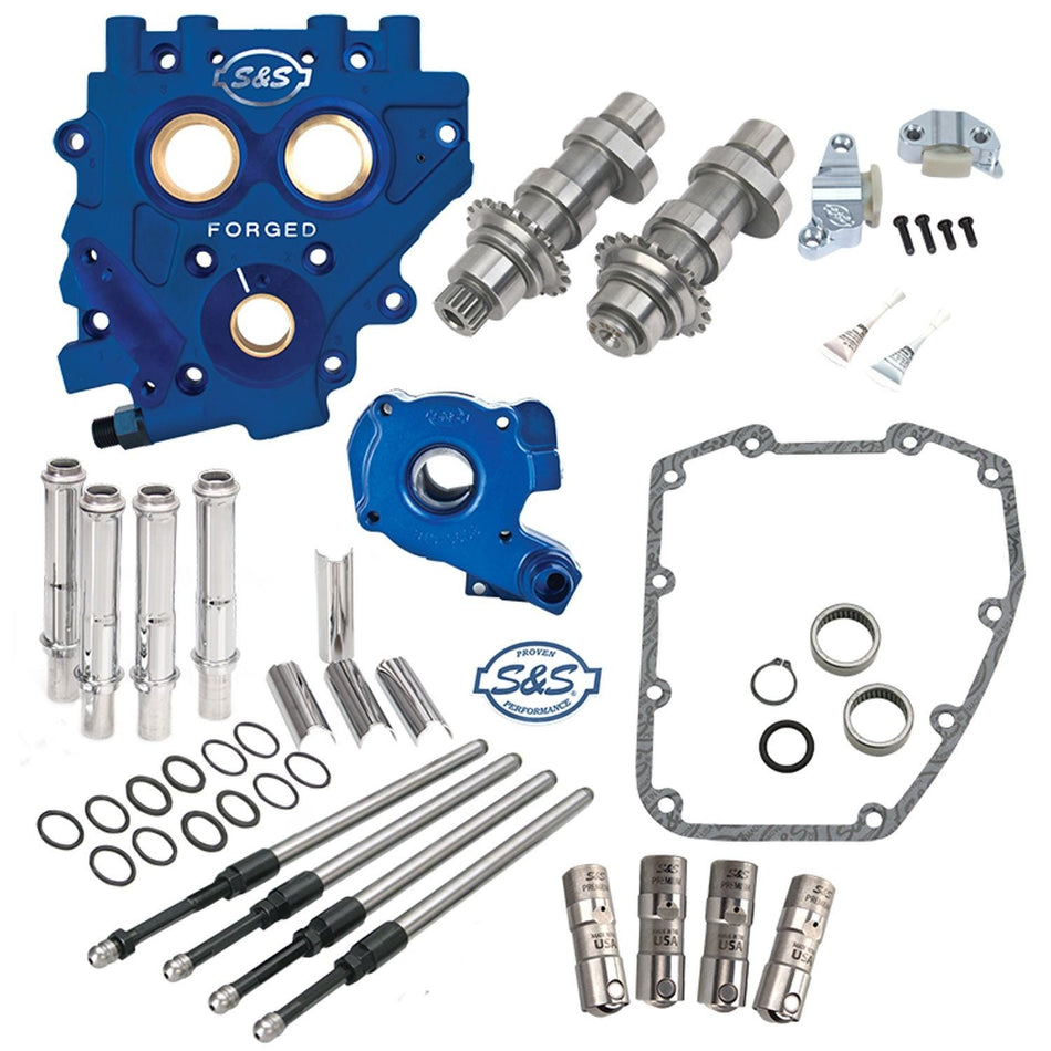 S&S 585C Chain Drive Cam Camchest Kit w/ Pushrods Oil Pump Plate Harley 07-17