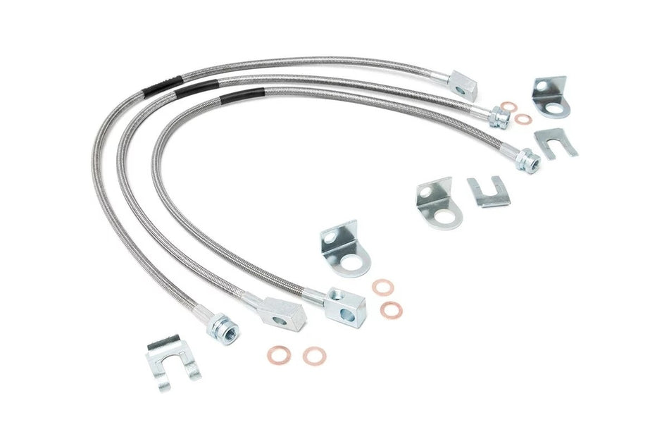 Rough Country 89715 Stainless Steel Extended Brake Lines for 84-06 Jeep TJ YJ XJ