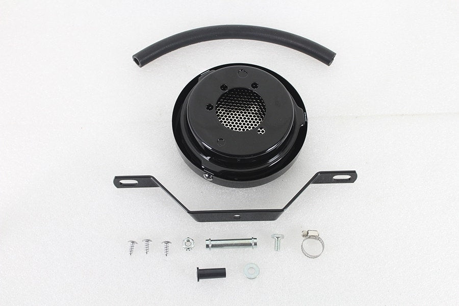 V-Twin 34-0010 Wyatt Gatling Black Drilled Air Cleaner Harley Shovelhead 72-84
