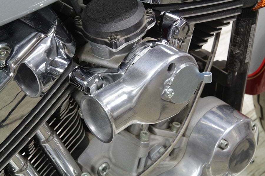 V-Twin 34-0487 Polished Tourist Trophy Breather Snoot Carb Intake 88-07 Harley