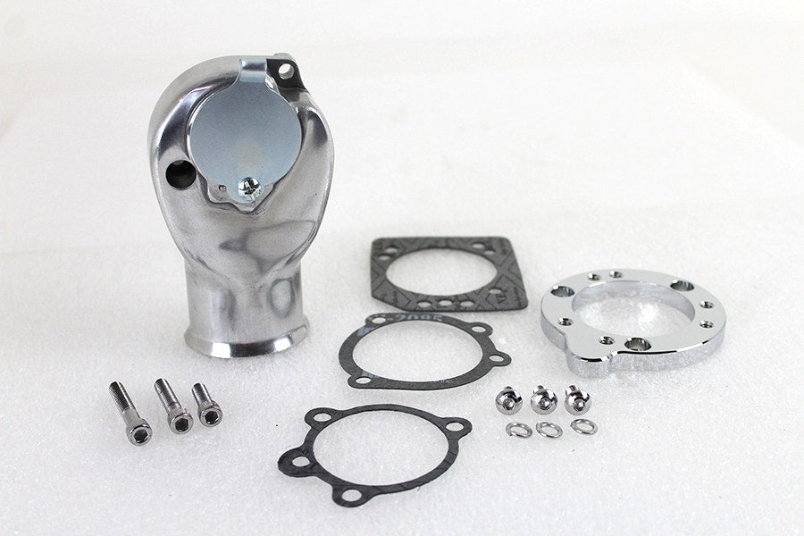 V-Twin 34-0487 Polished Tourist Trophy Breather Snoot Carb Intake 88-07 Harley