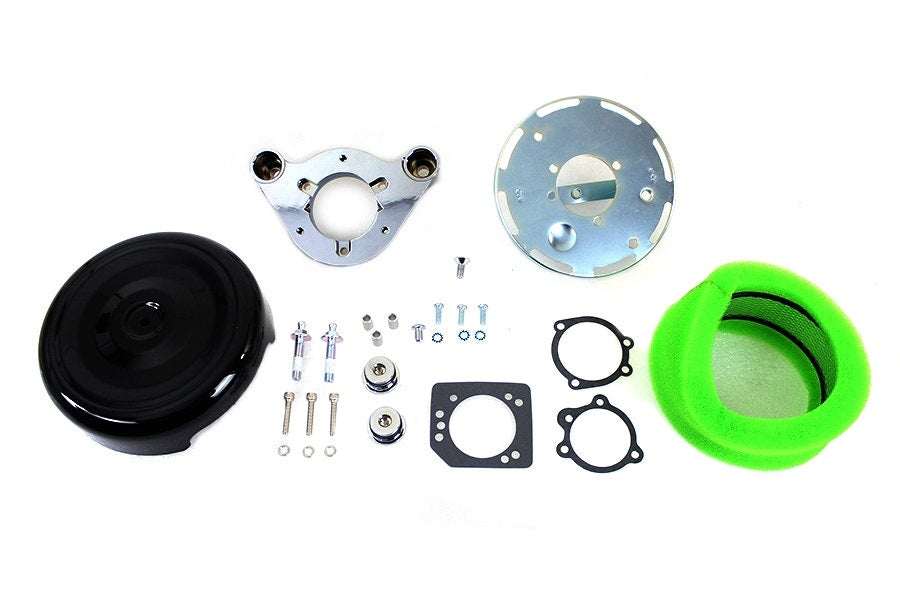 V-Twin 34-1355 Round Bobbed 8" Air Cleaner Cover HD Softail & Sportster 11-17