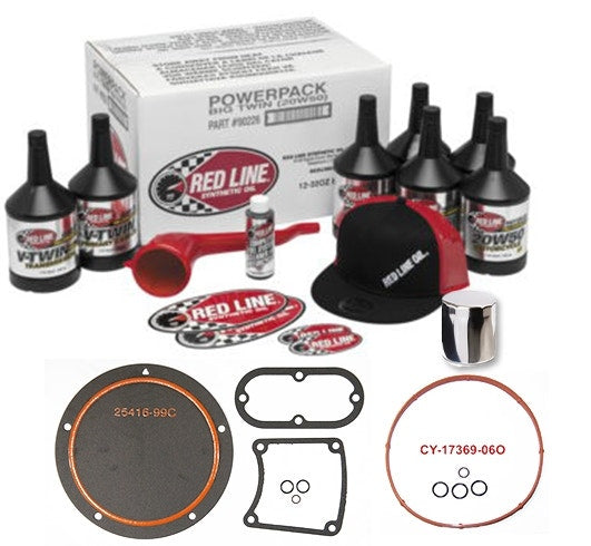 Complete Red Line 20w60 Trans & Primary Oil Kit w/ Gaskets Harley Twin Cam 99-05