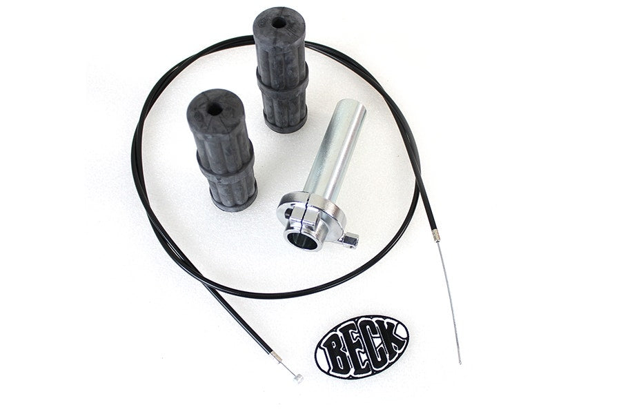 1/4" Turn Throttle Kit for 1" Handlebars w/ 60" Cable Harley FL XL FX 76-96