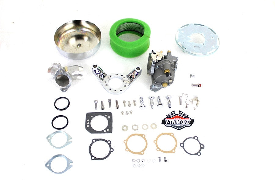 V-Twin 35-1457 OKO Performance Chrome 1-7/8" Shorty Carburetor 93-07 Harley FLH