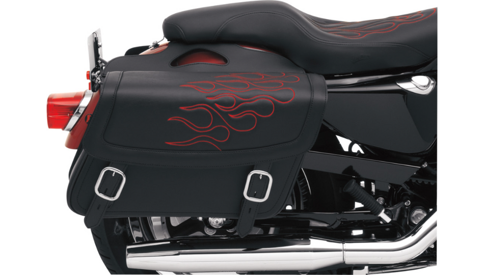 Saddlemen Highwayman Tatto Red Stitch Jumbo Universal Throwover Saddlebags