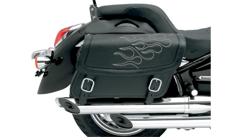 Saddlemen Highwayman Tatto Silver Stitch Jumbo Universal Throwover Saddlebags