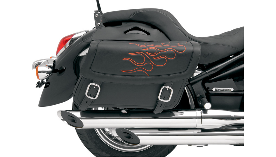 Saddlemen Highwayman Tatto Orange Stitch Medium Universal Throwover Saddlebags