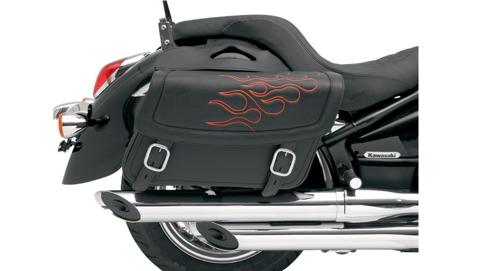 Saddlemen Highwayman Tatto Orange Stitch Large Universal Throwover Saddlebags