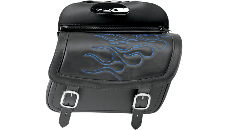 Saddlemen Highwayman Tatto Blue Stitch Jumbo Universal Throwover Saddlebags