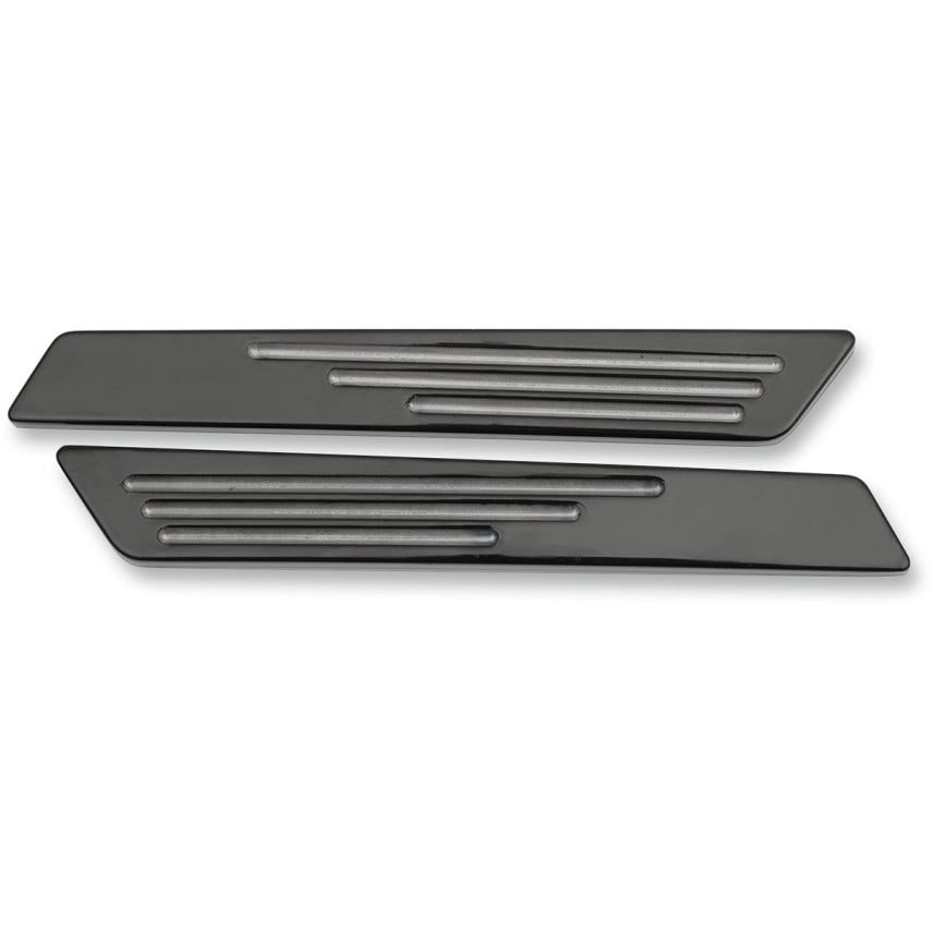 Drag Specialties Hotop Designs Black Saddlebag Hinge Latch Inserts for Harley 14-19