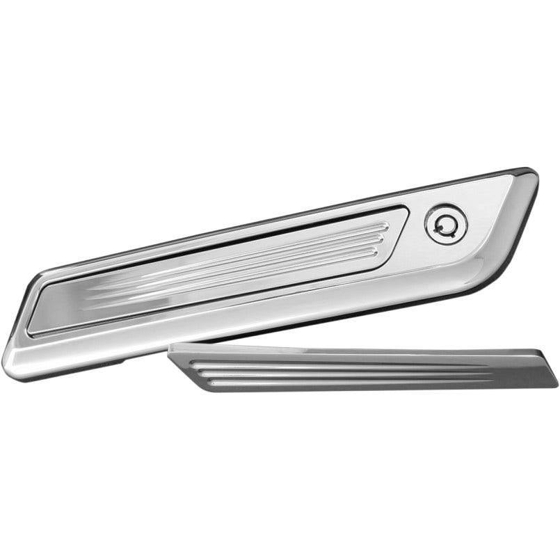 Accutronix Chrome Speedball Latch Cover Inserts for Harley Touring Models 2014