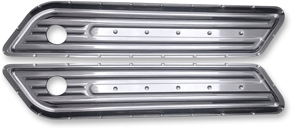 Covingtons Customs Dimpled Chrome Saddlebag Hinge Latch Covers Harley 14-19