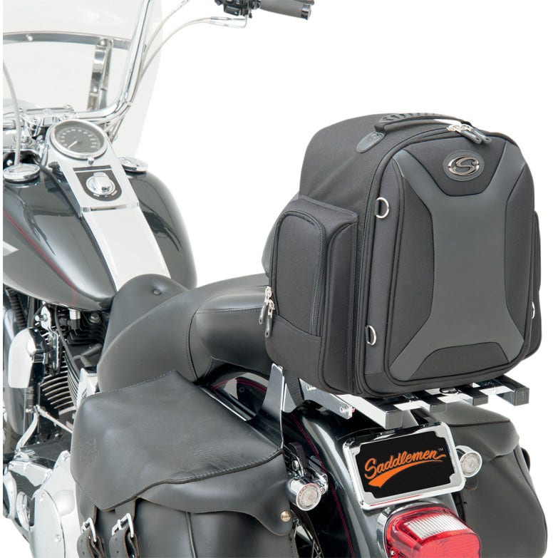 Saddlemen FTB1500 Sport Sissy Bar Luggage Rack Bag Harley Metric Motorcycle