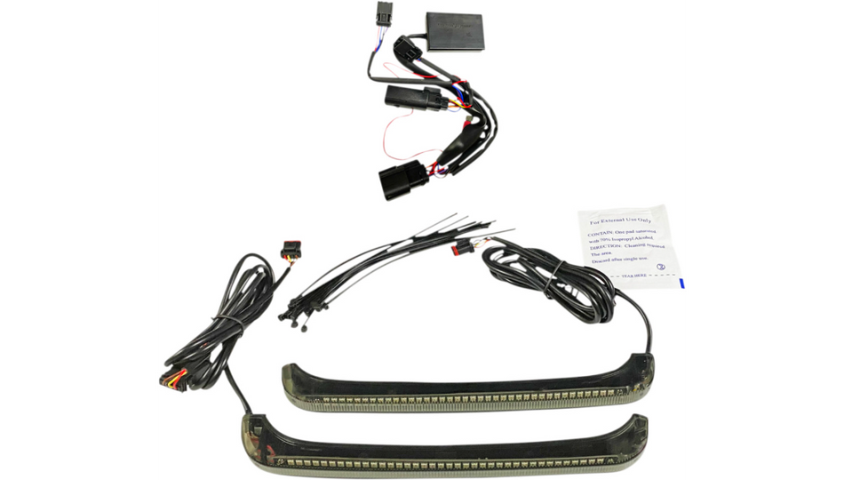 Custom Dynamics Smoke/Amber Low-Profile BagZ Lights 4 Harley 14-24 FL Models