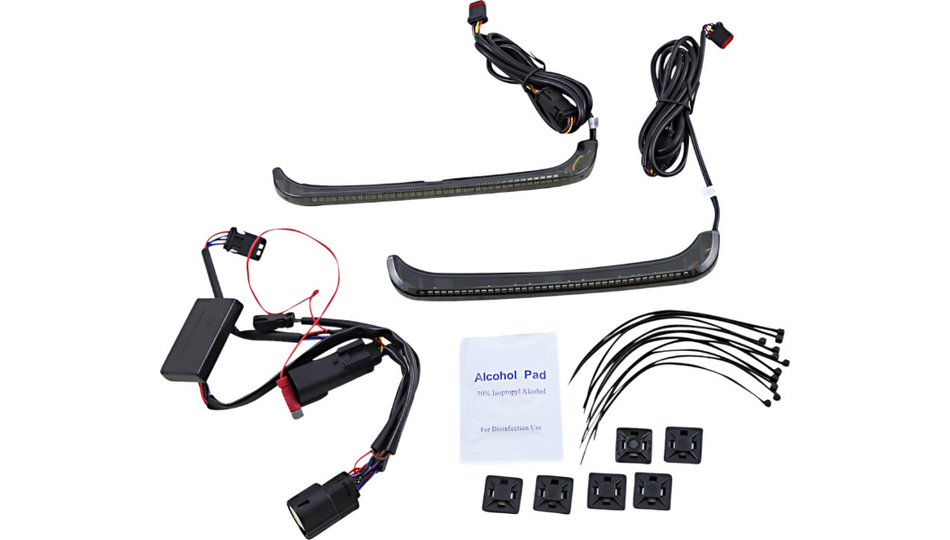 Custom Dynamics Smoke/Amber Low-Profile BagZ Lights 4 Harley 14-24 FL Models