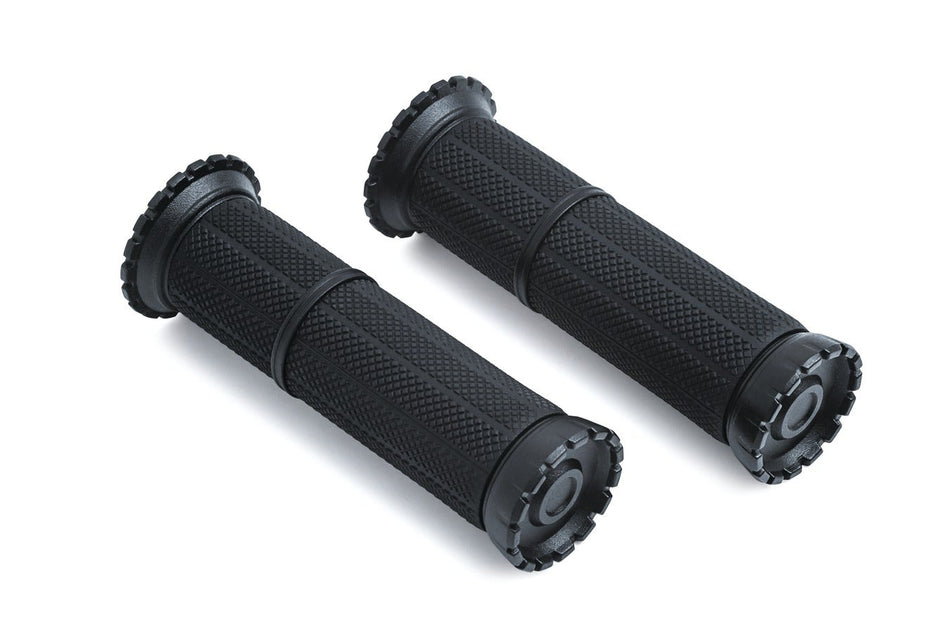 Kuryakyn Satin Black Riot Grips for 1" Diameter Bars Honda Suzuki 3585