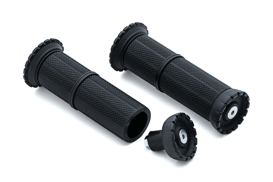 Kuryakyn Satin Black Riot Grips for 1" Diameter Bars Honda Suzuki 3585