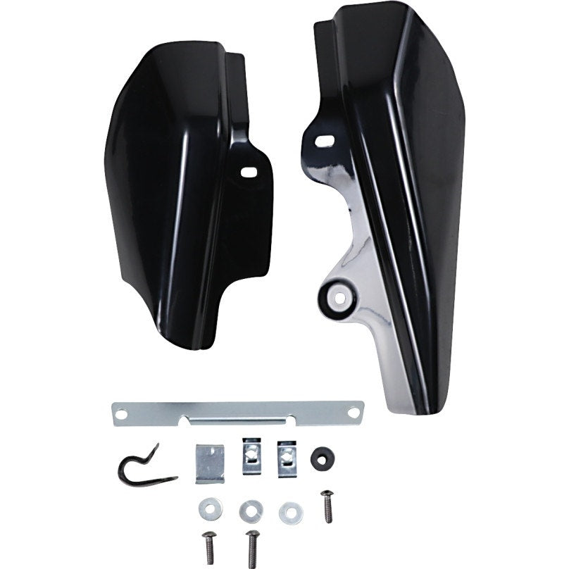 Drag Specialties Black Frame Mounted Engine Heat Deflectors 01-08