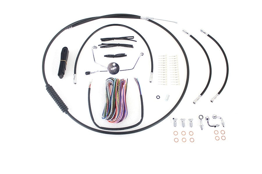 V-Twin 36-1601 15"-17" Handlebar Cable Brake Line Kit Harley FLH/T w/o ABS 08-13