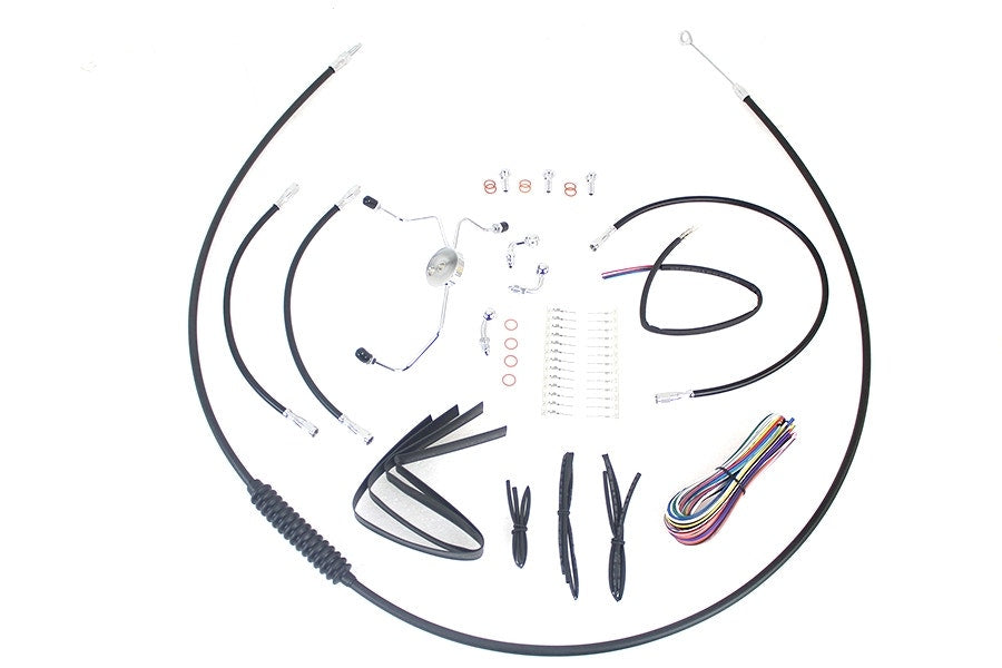 V-Twin 36-1604 12"-14" Handlebar Cable Brake Line Kit Harley FLH/T w/o ABS 08-13