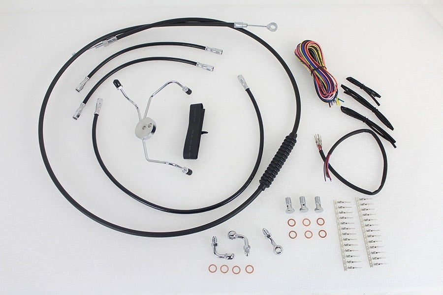 V-Twin 36-1604 12"-14" Handlebar Cable Brake Line Kit Harley FLH/T w/o ABS 08-13