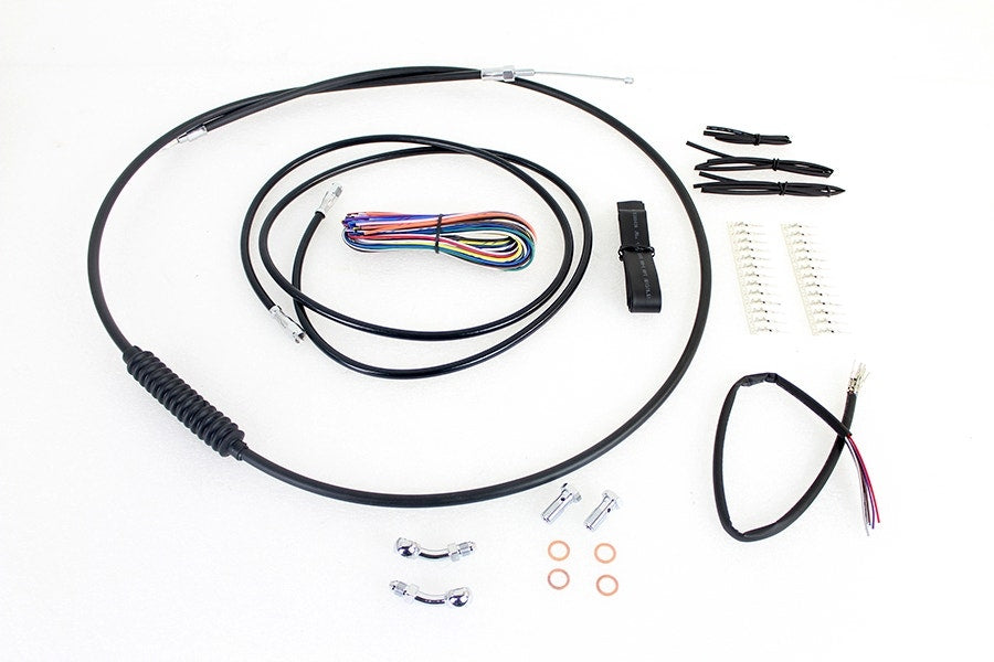 V-Twin 36-1605 12"-14" Handlebar Cable Brake Line Kit Harley FLH/T w/o ABS 08-13