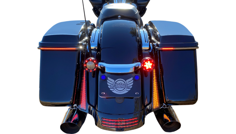 Custom Dynamics Dual Color Black Fascia LED Panels 4 Harley 14-24 FL Models