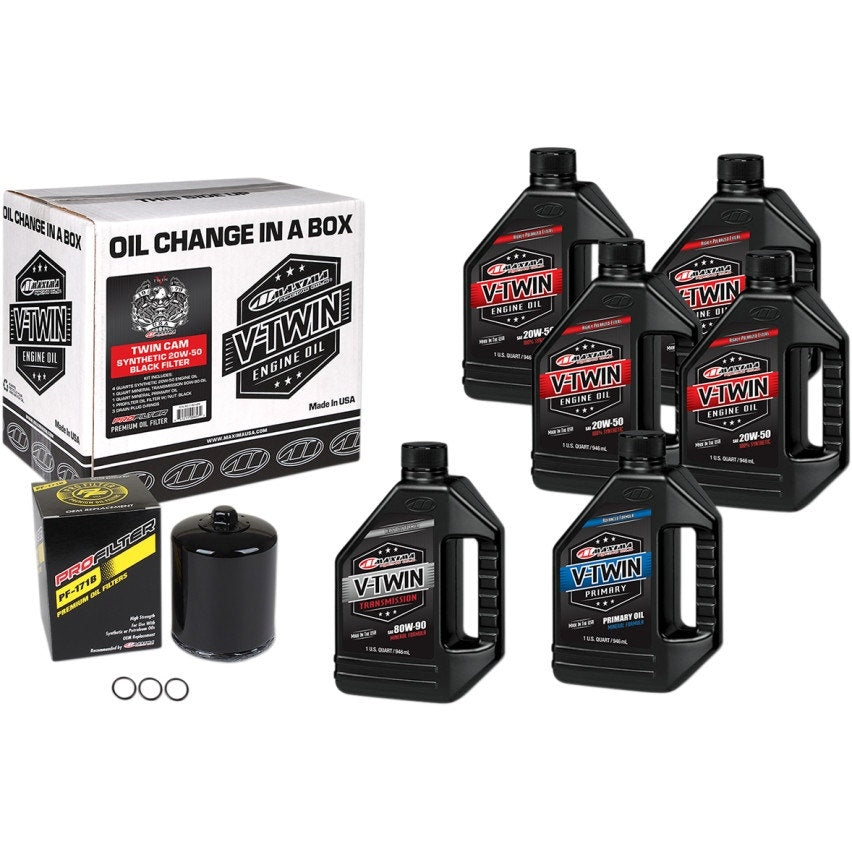 Maxima 90-119016PC Synthetic Oil Change Kit w/ Chrome Filter H-D Twin Cam 99-17