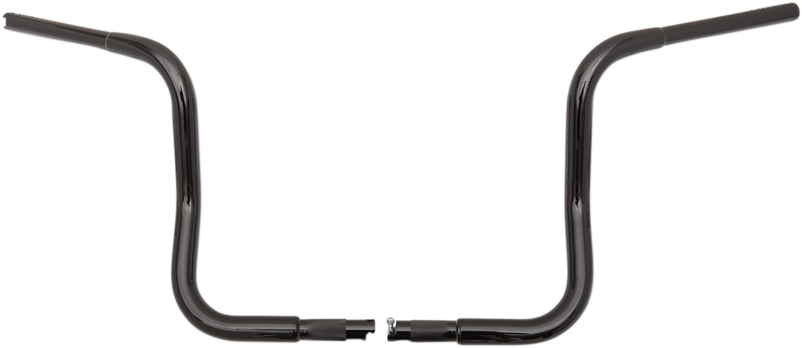 FBI Fat Baggers 1-1/4" EZ Round Top Handlebars for Harley-Davidson FLH/X '86-'22 - Black / 14"