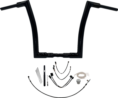 FBI Fat Baggers 1-1/2" EZ Flat Top Handlebar Kits for FLHR '21-'25 - Black / 14"