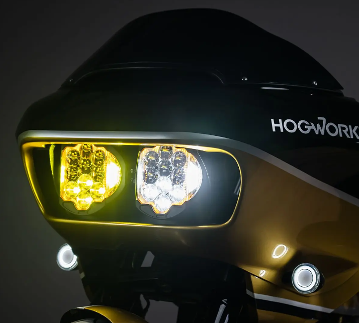 極美品 HOGWORKZ製 ハーレー LED ヘッドライト SALE】HOGWORKZ 5-3/4インチ LEDヘッドライト ホワイトHALOリング