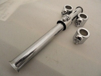 Chrome Pushrod Cover Cup Set 4 Skull Harley 37-9078 36 Up XL FXR FL FX T8