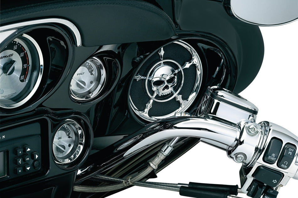 Kuryakyn Chrome Zombie Front Fairing Speaker Grills for Harley FLH/T 96-13 | 3787
