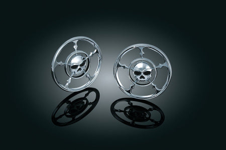 Kuryakyn Chrome Zombie Front Fairing Speaker Grills for Harley FLH/T 96-13 | 3787