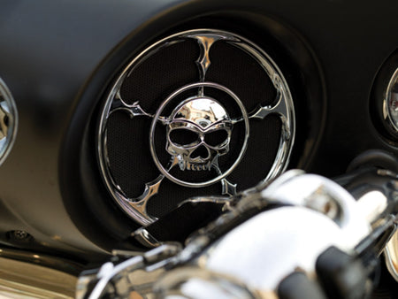 Kuryakyn Chrome Zombie Front Fairing Speaker Grills for Harley FLH/T 96-13 | 3787