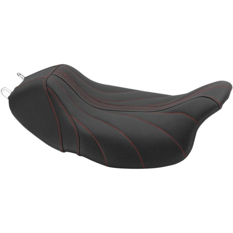Mustang 75059AB Black/Red Gravity Revere Journey Solo Seat Harley Touring 08-Up