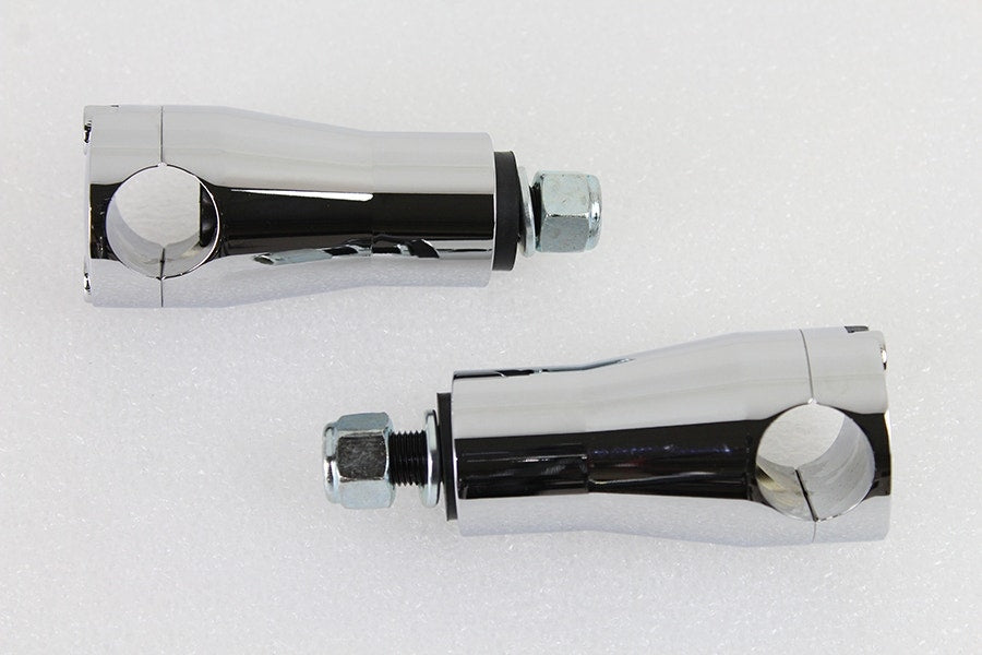 V-Twin 25-2227 Chrome 3" Tall Handle Bar Riser Clamp Mount Set Harley FL 49-59