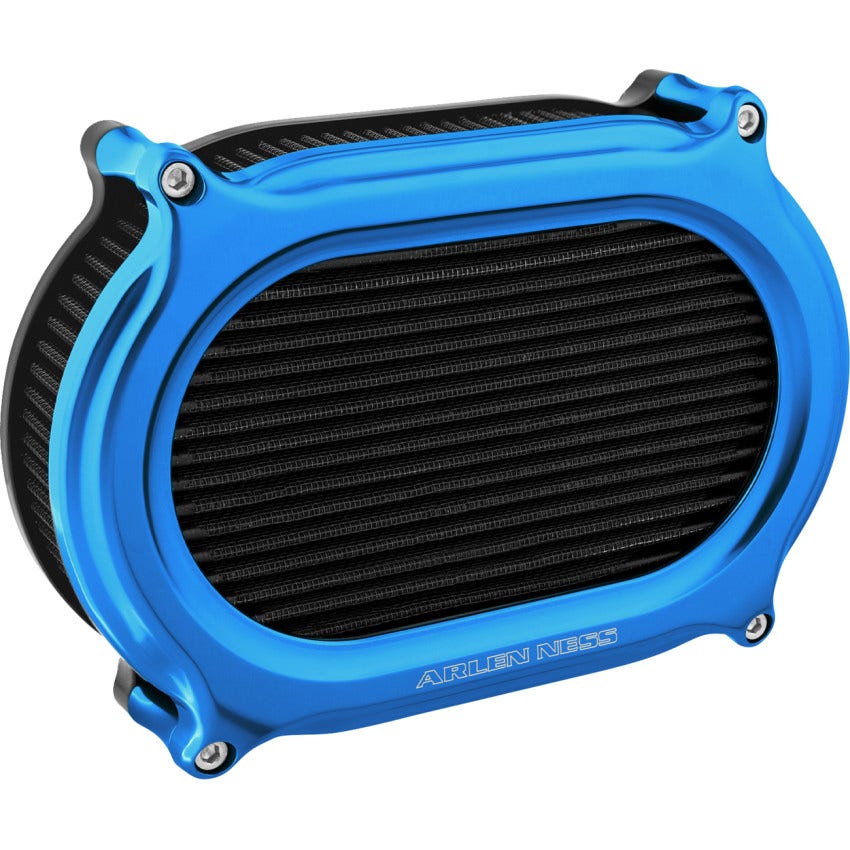 Arlen Ness Blue Stage 2 Oval Air Cleaner Kit for Harley 23-25 Touring Softail