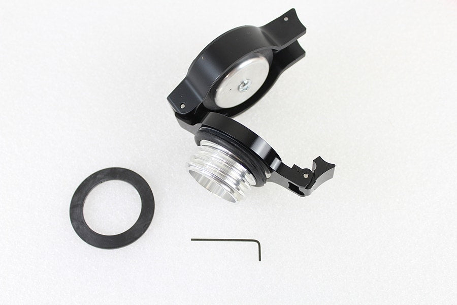 V-Twin 38-0882 Flip Up Gas Cap Vented Black Harley Softail Dyna Sportster 96-Up