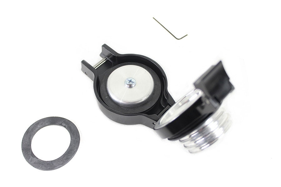 V-Twin 38-0884 Flip Up Gas Cap Vented Black Harley Softail FLST FXST 96-99