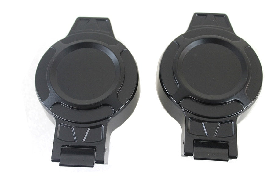 V-Twin 38-0888 Black Flip Up Gas Cap Set Non / Vented Harley Softail 96-99