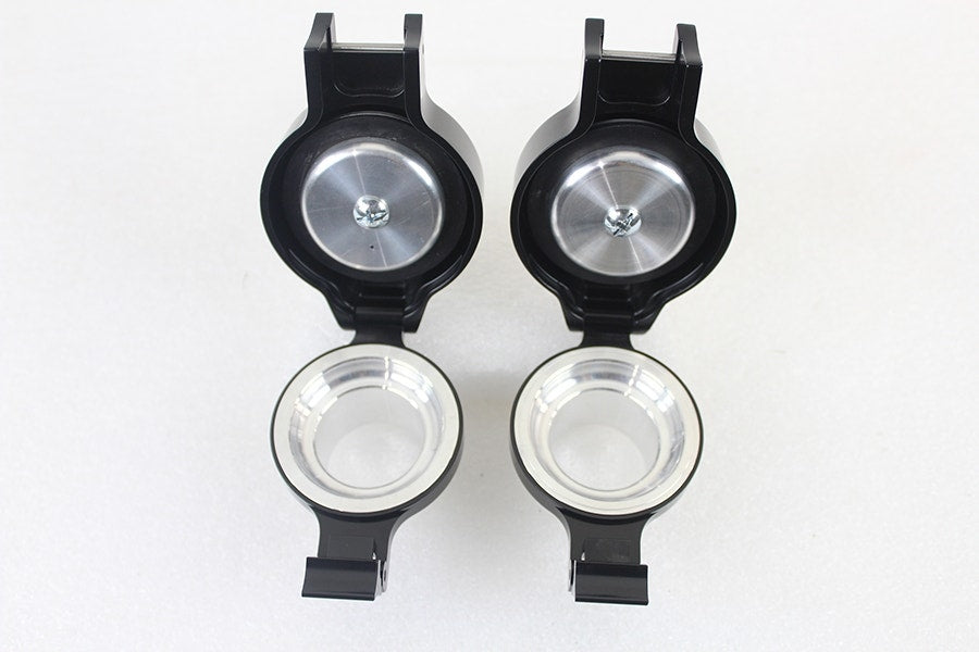 V-Twin 38-0888 Black Flip Up Gas Cap Set Non / Vented Harley Softail 96-99
