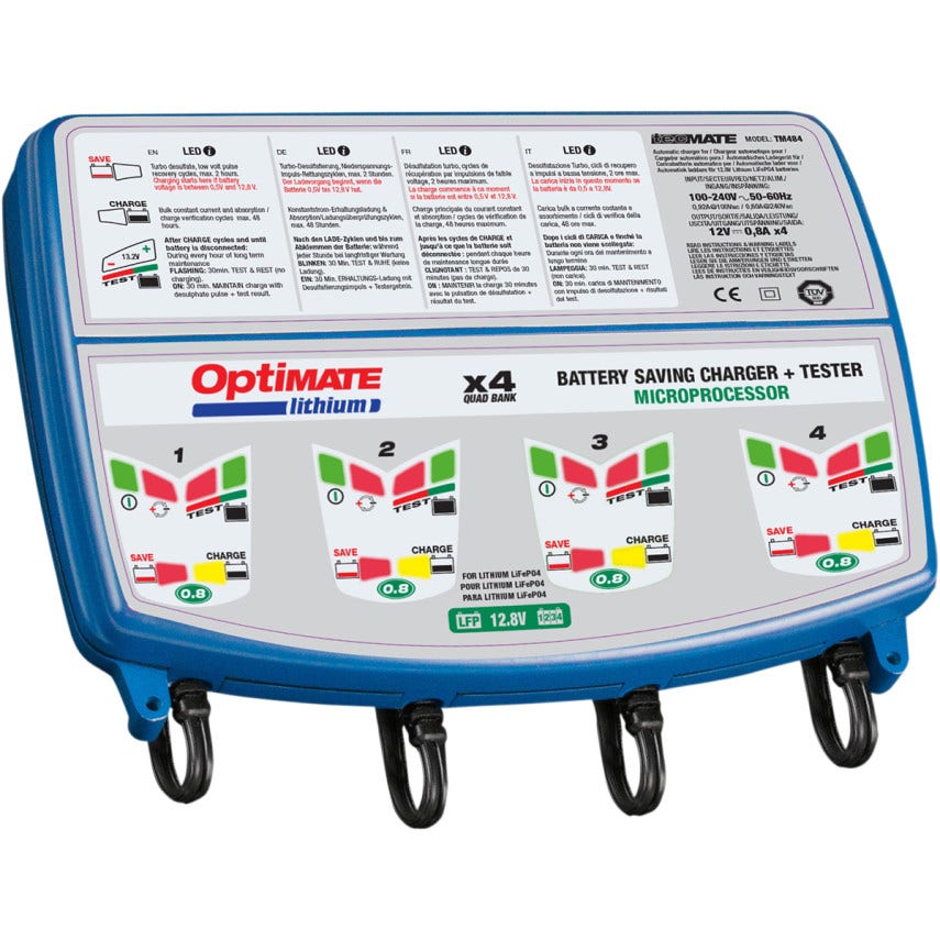 OptiMate Lithium 4�0.8A Charging Center for 4 Independent Units - TM485