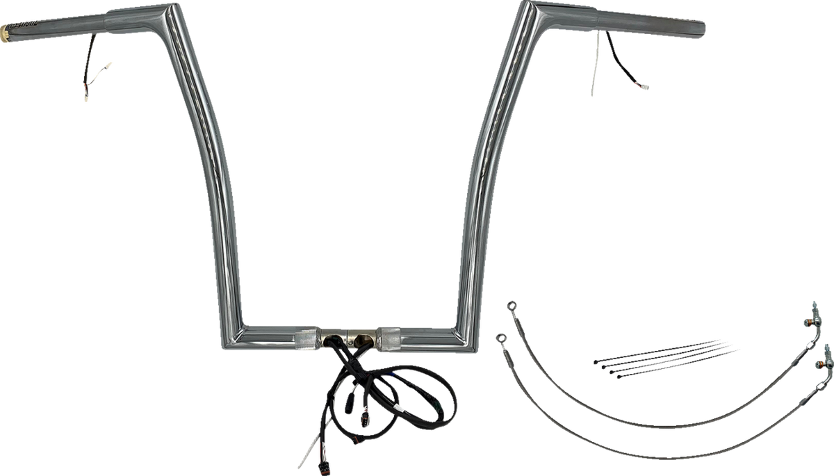 FBI Fat Baggers Wired 1-1/4" Flat Top Handlebar Kits for 15 FLTRX/S - Chrome / 16"